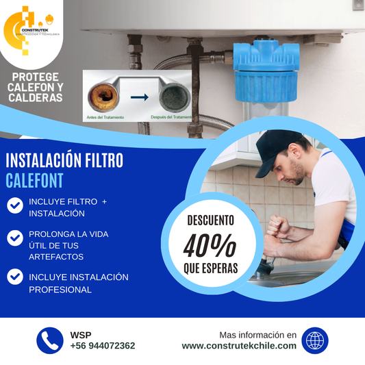 🚰 PureFlow™ – Filtro Antisarro con Instalación – Protege Tu Calefont y Recupera la Presión de Agua 🚰